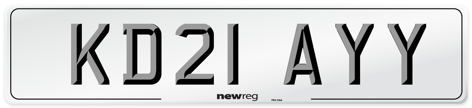 KD21 AYY Number Plate from New Reg